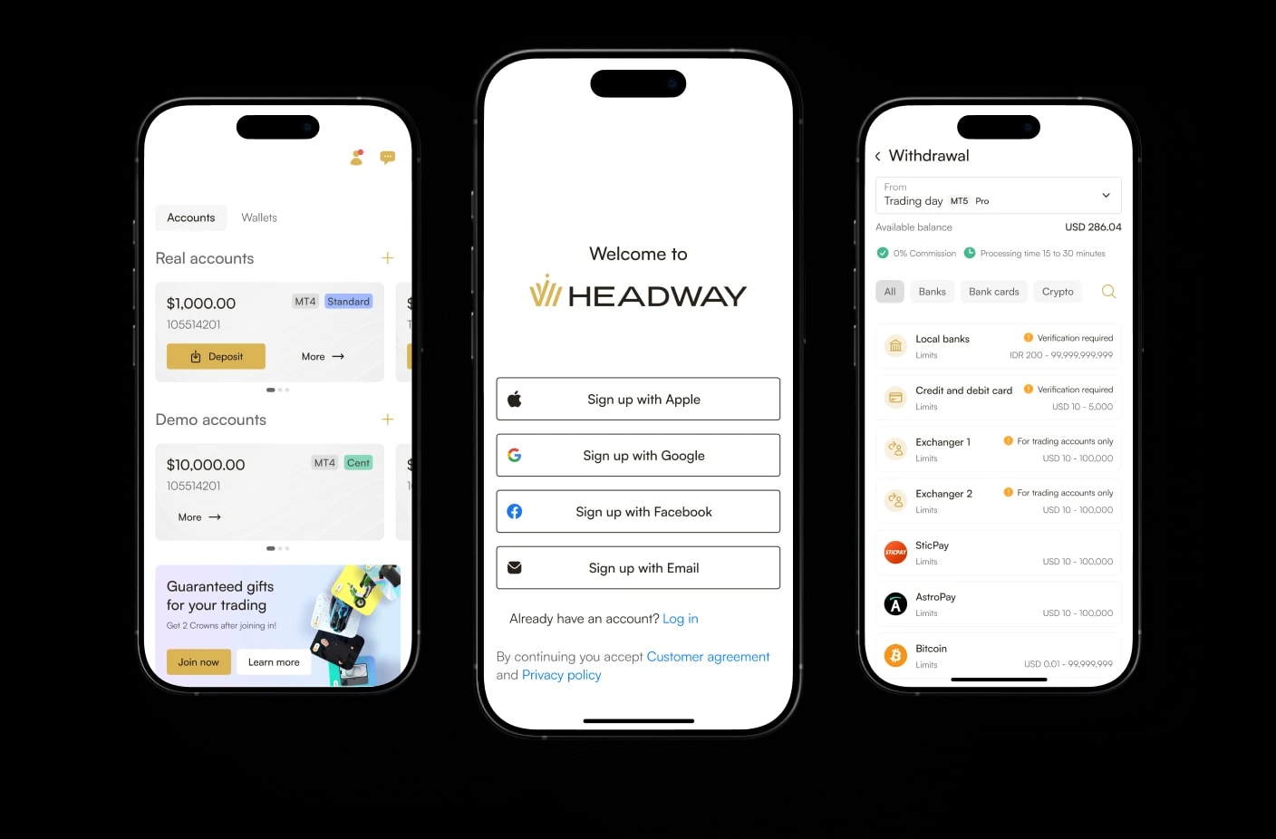 Téléphone affichant l'application Headway